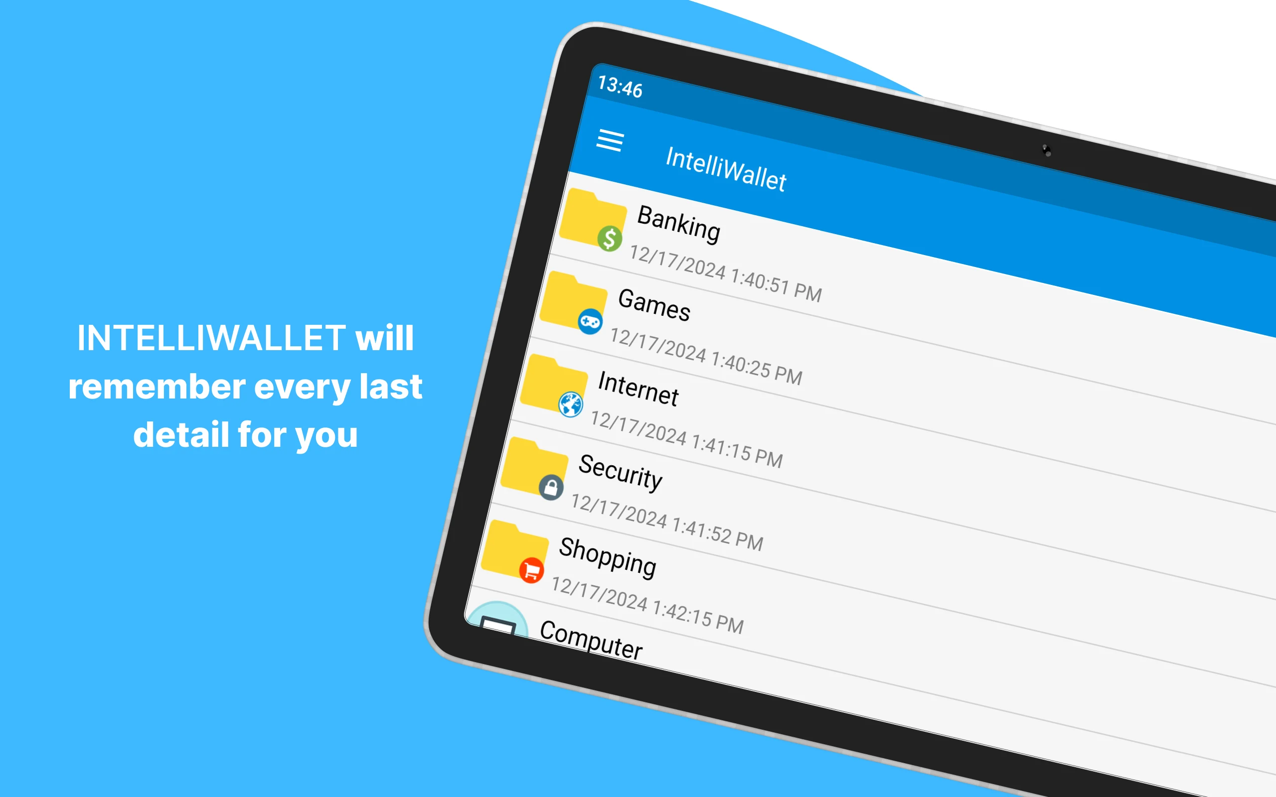 IntelliWallet Password Manager screenshot
