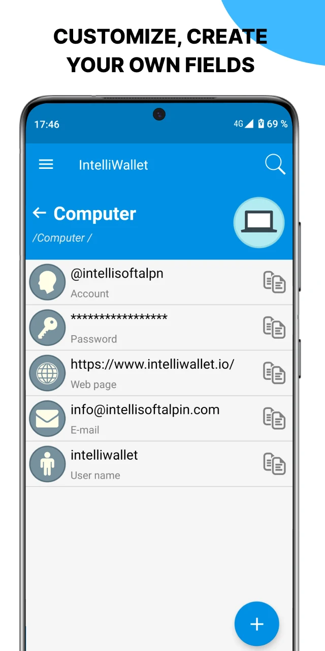 IntelliWallet Password Manager screenshot